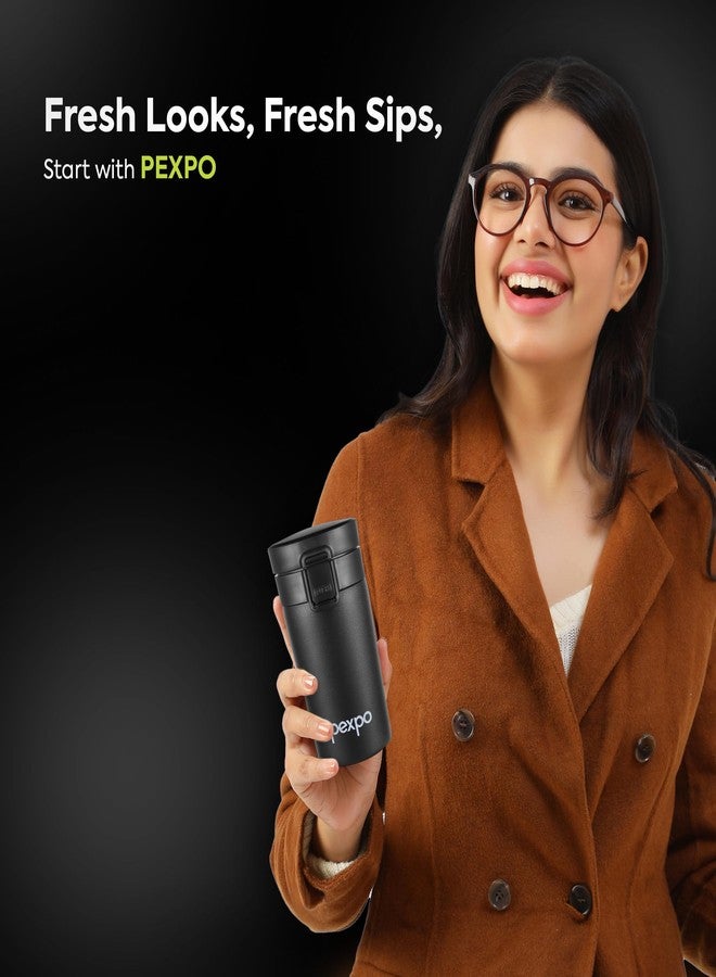Pexpo Cocoa Pro 300 ISI Certified Stainless Steel Vacuum Insulated Coffee Mug - 260ml | RCB Edition | Double-Lock Push Button | Double Wall | for Home, Office, Travel - Knight Black - Image 5